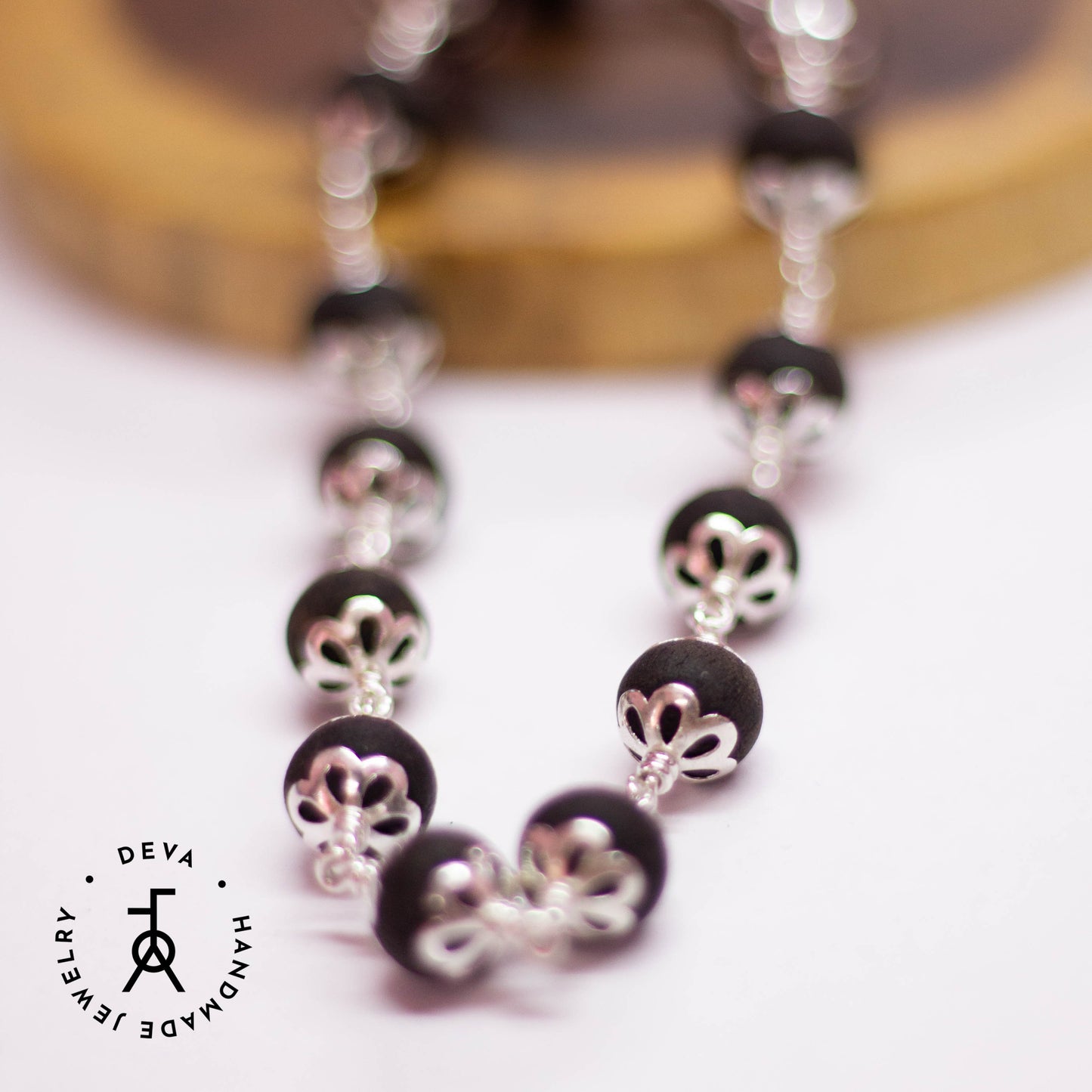 Karungali Bracelet 8mm with Silver caps