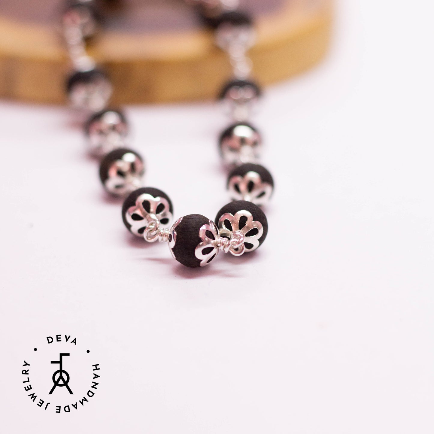 Karungali Bracelet 8mm with Silver caps
