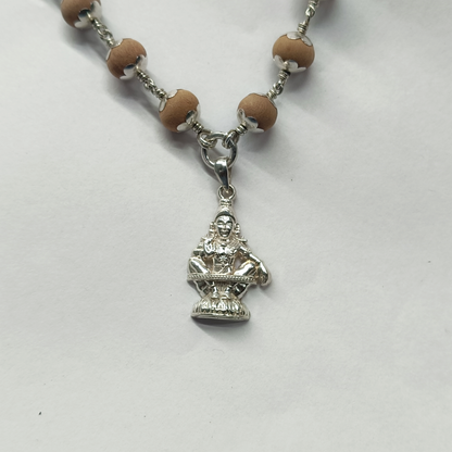 Sabarimalai Ayyapan Santhana Malai Silver with cap