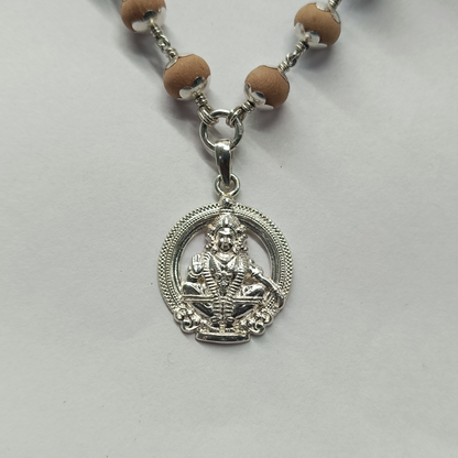 Sabarimalai Ayyapan Santhana Malai Silver with cap