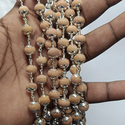 Sabarimalai Ayyapan Santhana Malai Silver with cap