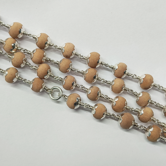 Sabarimalai Ayyapan Santhana Malai Silver with cap