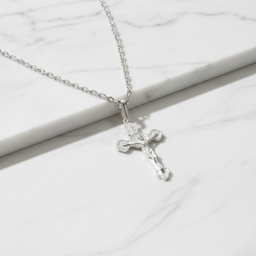 925 Sterling Silver Cross Pendant Necklace  Religious Jewelry for Men & Women