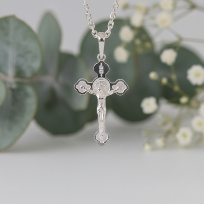 925 Sterling Silver Cross Pendant Necklace  Religious Jewelry for Men & Women