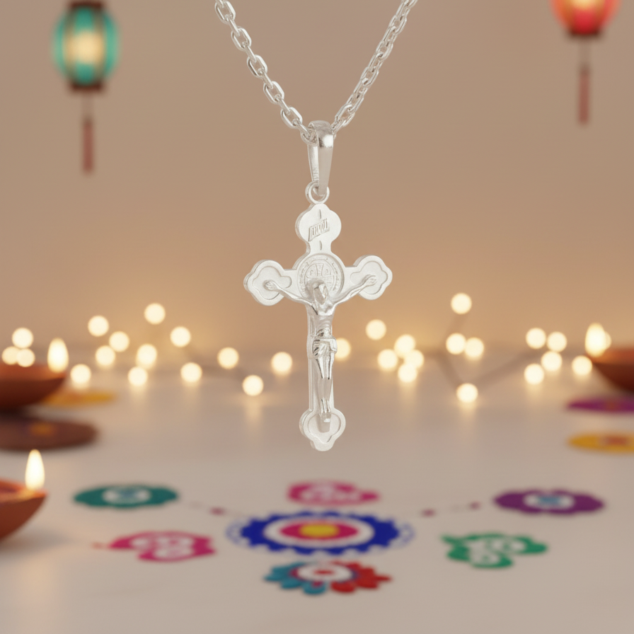 925 Sterling Silver Cross Pendant Necklace  Religious Jewelry for Men & Women