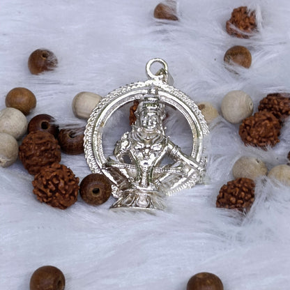 Ayyappan Dollar Pendant 925 Sterling Silver 002