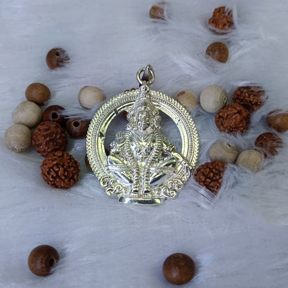 Ayyappan Dollar Pendant 925 Sterling Silver