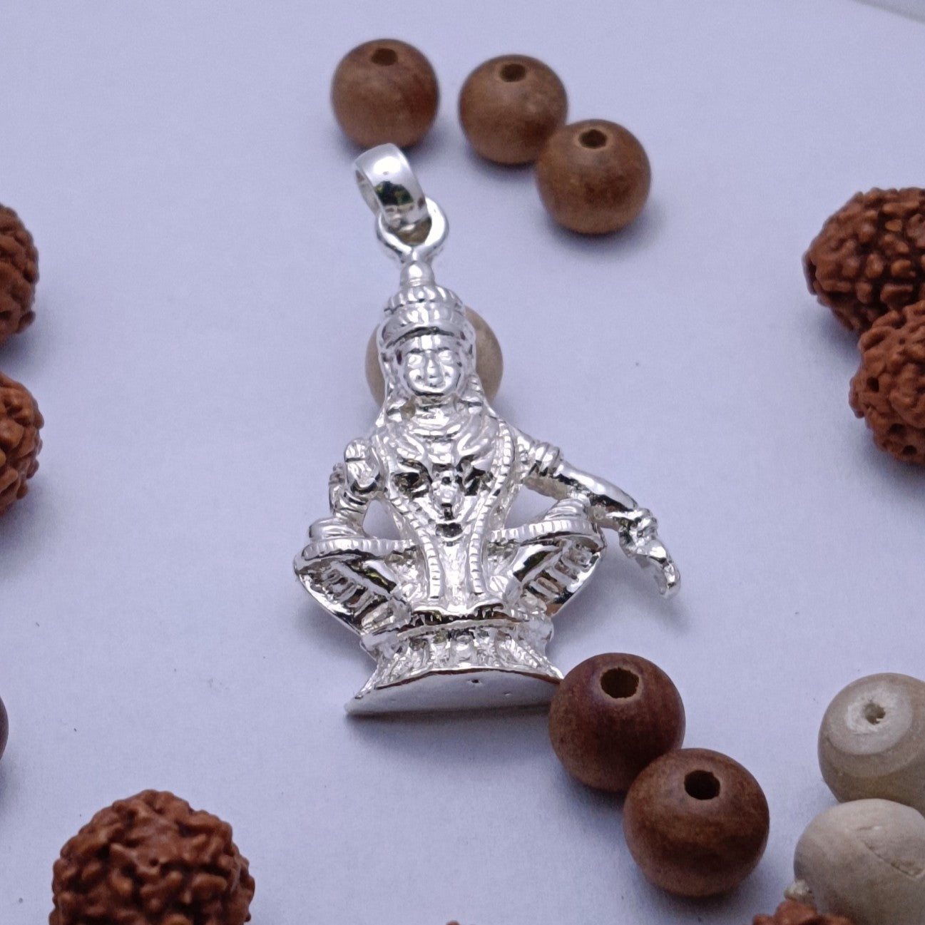 Ayyappan Dollar Pendant 925 Sterling Silver 003