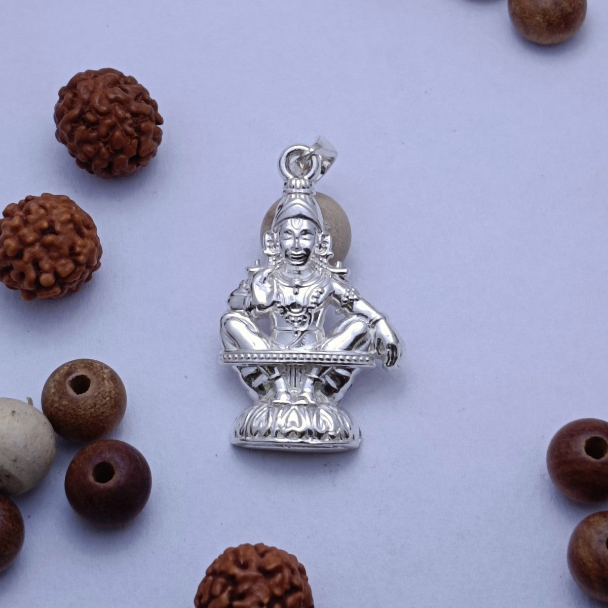 Ayyappan Dollar Pendant 925 Sterling Silver 004