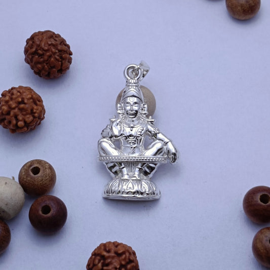 Ayyappan Dollar Pendant 925 Sterling Silver 004