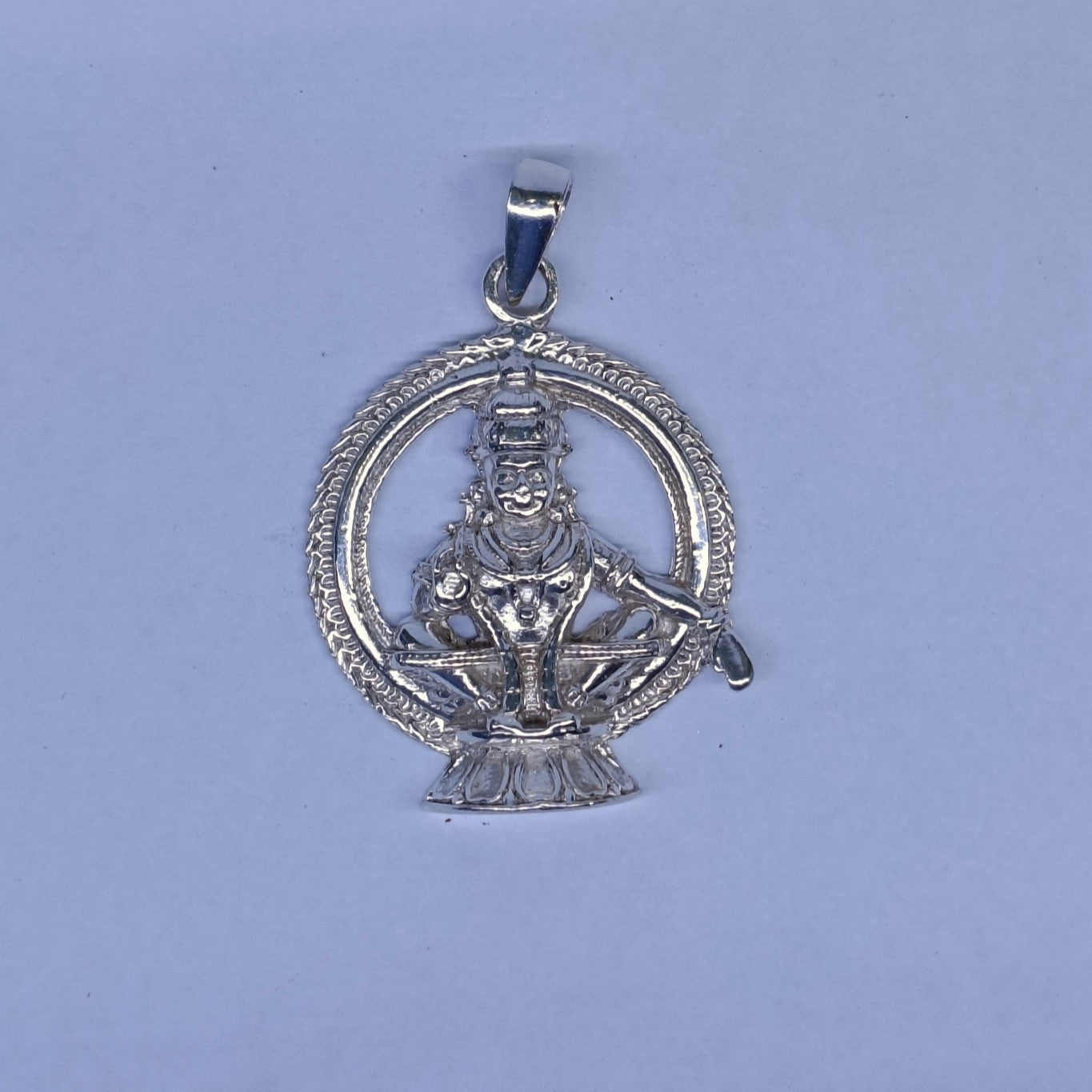 Ayyappan Dollar Pendant 925 Sterling Silver 002