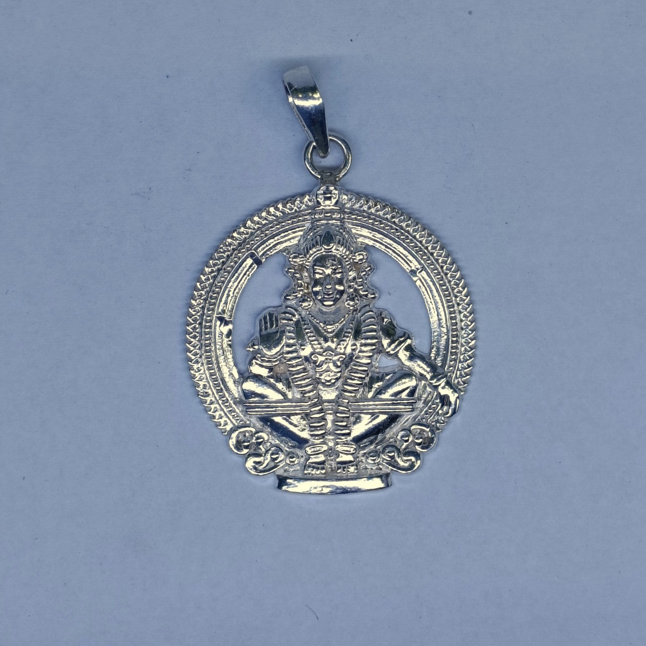 Ayyappan Dollar Pendant 925 Sterling Silver