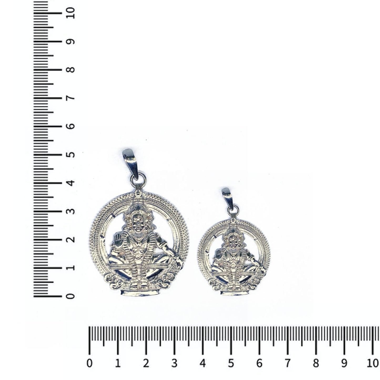 Ayyappan Dollar Pendant 925 Sterling Silver