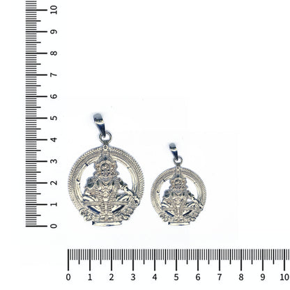 Ayyappan Dollar Pendant 925 Sterling Silver