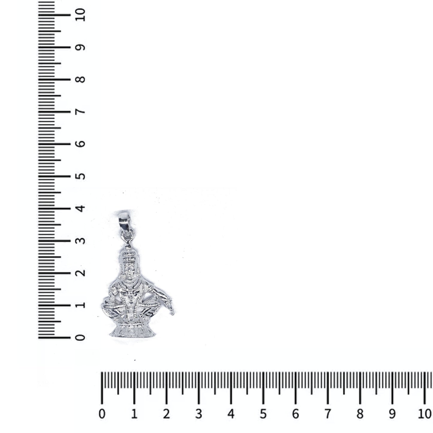 Ayyappan Dollar Pendant 925 Sterling Silver 003