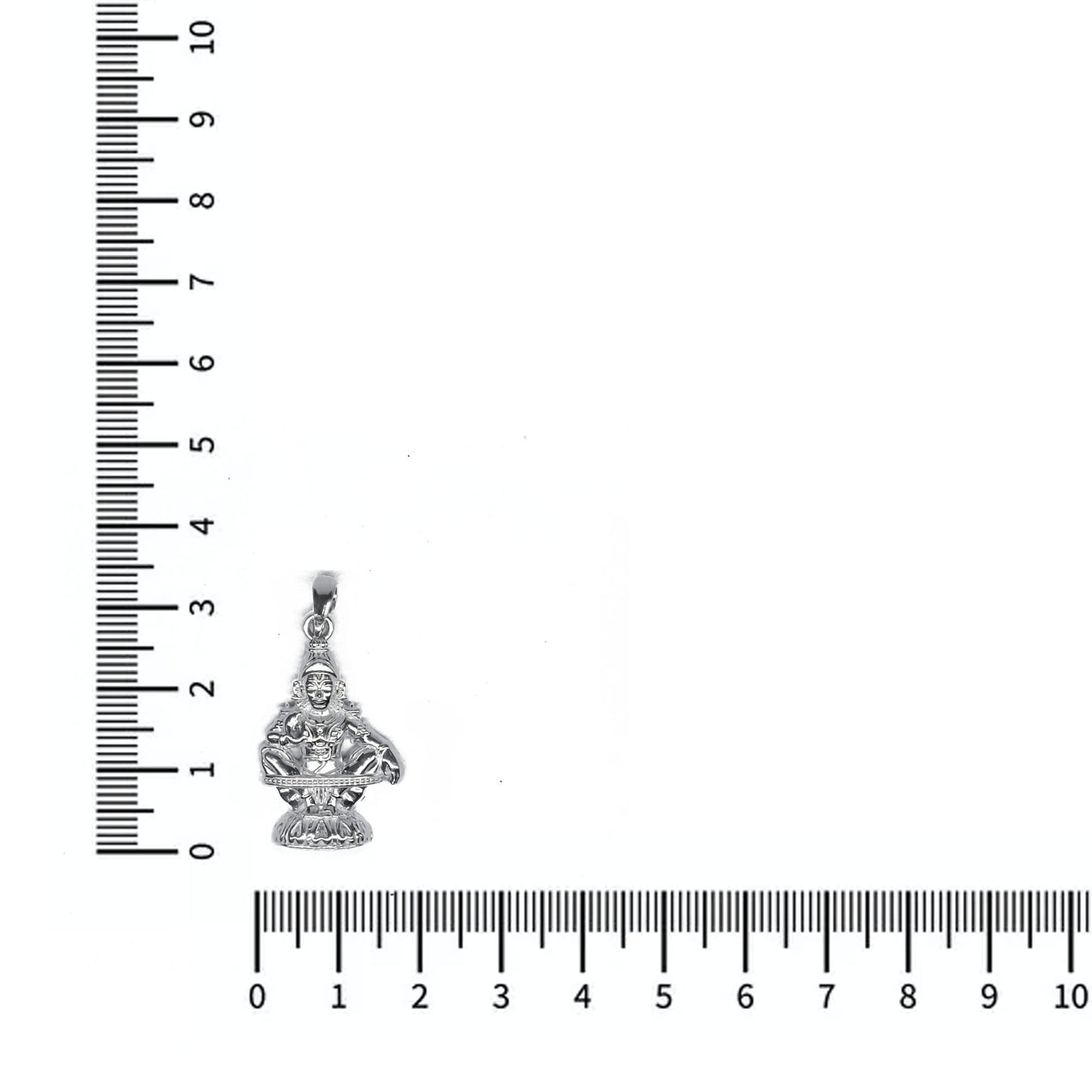 Ayyappan Dollar Pendant 925 Sterling Silver 004