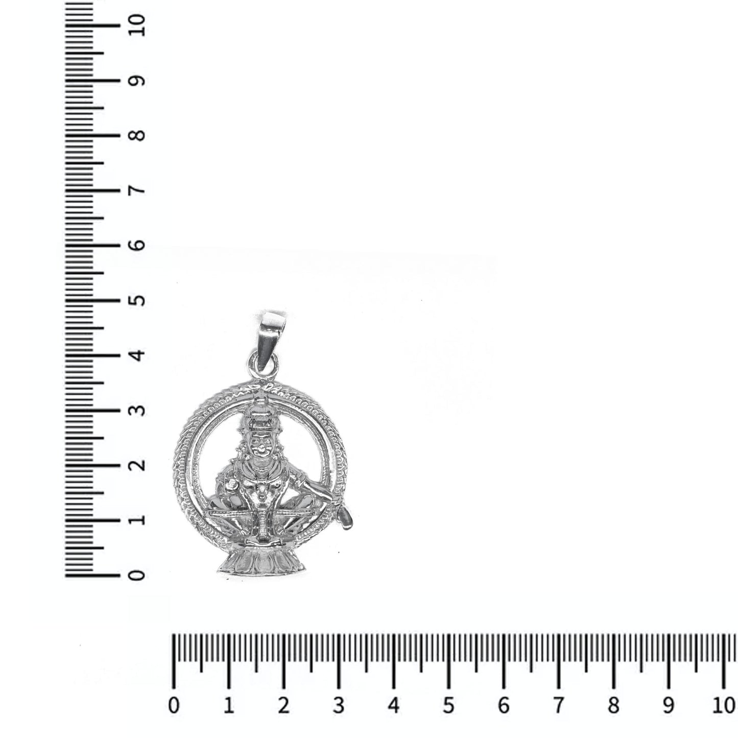 Ayyappan Dollar Pendant 925 Sterling Silver 002