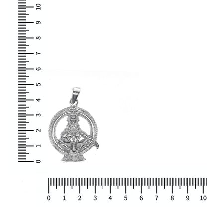 Ayyappan Dollar Pendant 925 Sterling Silver 002